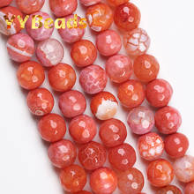 Contas de berloques laranja roscadas naturais pequenas, contas de ônix de dragão ágata de fogo solto 8mm para fazer joias colares de pulseira feminina faça você mesmo 2024 - compre barato