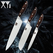 XYj 3pcs Stainless Steel Chef 8 inch Knife 7cr17 Sharp Blade Color Wood Handle 7'' Santoku 5'' Utility Knife Kitchen Accessory 2024 - buy cheap
