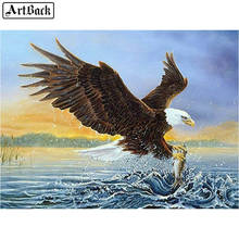 ARTBACK 5d diy diamond painting eagle full square animal stickers 3d diamond embroidery kit diamond mosaic crafts 2024 - buy cheap