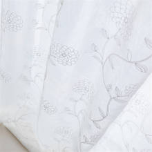 Cortinas de tul bordadas blancas modernas para sala de estar, dormitorio, ventana, cortina transparente floral 2024 - compra barato