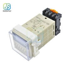 AC 220V 110V DC 24V 12V DH48S-S Programmable Double Time Delay Relay with Socket Base 0.1S-9.9S 1S-99S 0.1M-9.9M 1M-99M 0.1H-99H 2024 - buy cheap