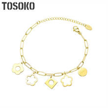 TOSOKO Lucky Flower Wild Bracelet Hollow Four Leaf Flower Box Accessories Jewelry Stainless Steel Bracelet For Women BSE099 2024 - buy cheap