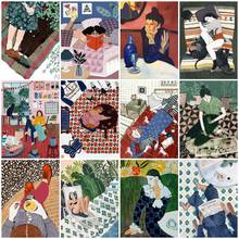 Azqsd 5d diy pintura diamante menina artesanato presente diamante bordado retrato mosaico kits completos needlework decoração de casa 2024 - compre barato