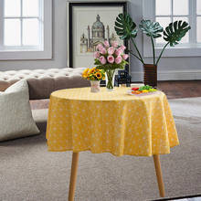 Toalha de mesa redonda de algodão com estampa floral, 150cm a 59 polegadas, toalha de mesa de café com revestimento para mesa de cozinha 2024 - compre barato
