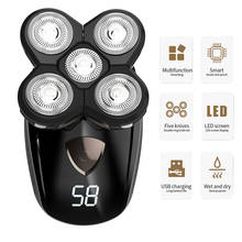 5 In 1Electric LED Display Razor Washable Nose Hair Beard Trimmer Cordless Rechargeabl Facial HairBeard Trimmer Clippers for Men 2024 - buy cheap