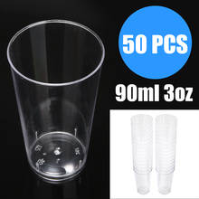 50PCS 30z 90ml Plastic Cup Shooter Cup Trapezoid Disposable Food Cake Dessert Cups Cube Salad Sauce Jelly Container 2024 - buy cheap