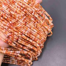 Natural faceted agates beads 4mm loose real Micro orange stone beads for jewelry making handmede finding bracelet necklace diy 2024 - buy cheap