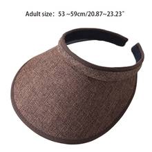 Sombrero de paja de verano para mujer, visera transpirable con visera ancha, Color sólido, protección UV 2024 - compra barato