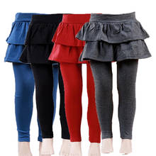 Calça legging infantil para meninas 2-8 anos, calça de inverno com babados 2024 - compre barato