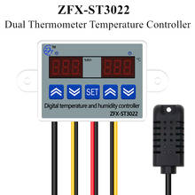 ZFX-ST3022 цифровой контроллер температуры и влажности двойной термометр контроллер температуры двойной термостат инкубатор Скидка 40% 2024 - купить недорого