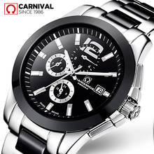 Carnival Brand Black Fashion Automatic Watch Man Luxury Waterproof Luminous Sapphire Calendar Mechanical Clock Relogio Masculino 2024 - buy cheap