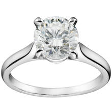 Anel de ouro branco au750 18k, anel redondo de moissanite com diamante, elegante, romântico, tendência, aniversário de casamento, festa de noivado 2024 - compre barato