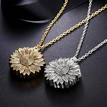 4 colors New Arrival You Are My Sunshine Necklace Alloy Open Locket Sunflower Necklaces Women Gift Gold Pendant Necklaces 2024 - buy cheap