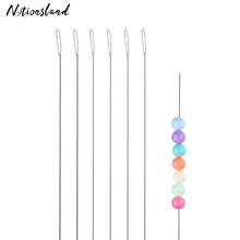 Big Eye Open Stainless Steel Beading Needles for DIY Beads Making Beads Handmade Pins Jewelry Accessories Sewing Needles 2024 - buy cheap