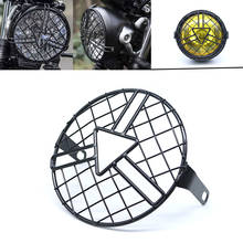Universal 6.5 inch Black Retro Metal Grill Motorcycle Front Headlight Protector Cover Fits For Suzuki Kawasaki 2024 - buy cheap