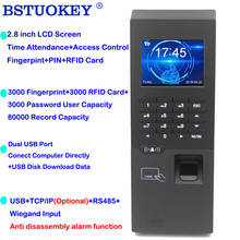 2,8 pulgadas 3000 usuario 125Khz RFID biométrico huella dactilar tiempo reloj Control de acceso teclado electrónico USB TCP/IP RS485 tiempo de asistencia 2024 - compra barato