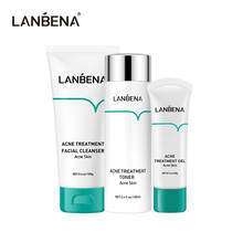 LANBENA  Oligopeptide Acne Treatment Set Moisturizing Face Cream facial Cleanser  Toner Soothing Acne Remove Skin Care Gel 3Pcs 2024 - buy cheap
