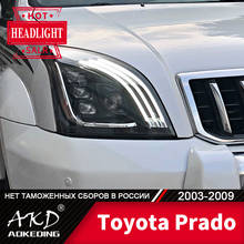 Передняя фара для автомобиля Toyota Prado 2004-2009 LC2700 головной светильник s туман светильник s дневные ходовые светильник DRL H7 светодиодный Bi ксеноновые лампы для вагонетки с противовесом 2024 - купить недорого