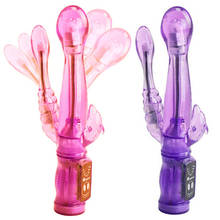 6speed Triple anal clit Vibrator 3 rabbit Massager BUTT Masturbation G-spot Orgasm Stick adjustable Vibrating Sex Toys for women 2024 - buy cheap
