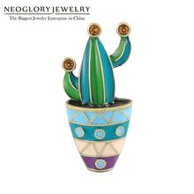 Neolgory broches coloridos esmaltados para mulheres, acessórios de personalidade pano de cristal presentes e lembranças 2024 - compre barato