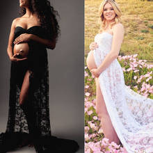 Couple Maternity photography props maxi Maternity gown Lace Maternity Dress Fancy shooting photo Plus Size summer pregnant dress 2024 - buy cheap