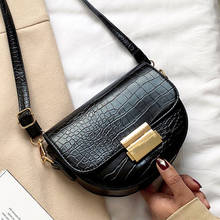 Crocodile Pattern PU Leather Saddle Bag For Women 2019 Lady Mini Shoulder Messenger Bags Female Casual Handbags and Purses 2024 - buy cheap