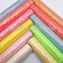 Glitterwishcome 21X29CM A4 Size Vinyl For Bows Fluo Chunky Glitter Leather Fabirc Faux Leather Sheets for Bows, GM279A 2024 - buy cheap