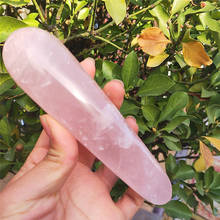 Natural rose quartz crystal wand Personality pink quartz massage stick Gemstone beauty bar  Healing for women gift 2024 - buy cheap