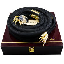 Choseal-Cable de altavoz de alta fidelidad, conector banana chapado en oro de 24K, OCC, 25MM x 2,5 M, LA-5101, nuevo, un par 2024 - compra barato