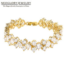 Brazalete de compromiso de Zirconia cúbica Neoglory Jewelry para mujer, Elegante brazalete clásico blanco Vintage para señora, regalos 2024 - compra barato
