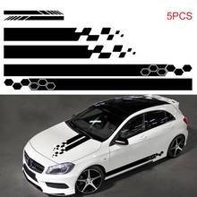 5Pcs Car Body Decal Racing Rally Sticker For Hood Roof Mirror Sticker Trunk Stripe Racing Sports 2024 - buy cheap