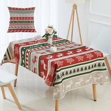 Toalha de mesa de natal nappe gugulaire elk boneco de neve árvore impresso pano de mesa decoração para casa 2024 - compre barato