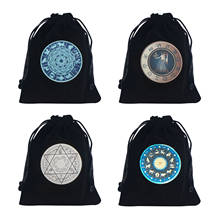 Velvet Pentagram Tarot Oracle Cards Storage Bag Runes Constellation Witch Divination Accessories Jewelry Dice Drawstring Package 2024 - buy cheap