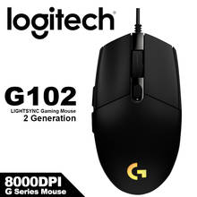 Logitech G102 LIGHTSYNC Gaming Mouse with 8000DPI New Upgrade 2 Generation for Laptop PC Mouse Gamer Gaming Mouse 2024 - buy cheap