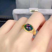 Anel de opala preto natural, anel feminino nobre e elegante de prata 925 8*10mm 2024 - compre barato