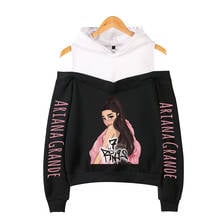 Hot Sale Ariana Grande Off Shoulder Sweatshirts Women Spring Autumn Fashion Cute Kawaii Hoodies Ariana Grande Off Shoulder Tops 2024 - buy cheap