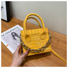 Брендовая дизайнерская женская сумка с крокодиловым узором, модная маленькая квадратная сумка-тоут через плечо с цепочкой 2024 - купить недорого