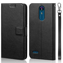 Luxo caso da aleta para lg k9/k8 2018 x210 capa original livro design couro telefone coque carteira capa suporte com alça cartão 2024 - compre barato