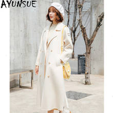 AYUNSUE 100% Wool Coat Autumn Winter Jacket Women Double Side Woolen Coat Female Jacket Korean Long Jackets Abrigo Mujer 987065 2024 - buy cheap