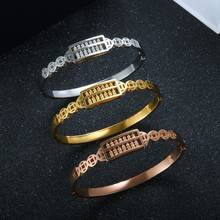Новые Модные полые браслеты из Абака, браслеты из нержавеющей стали, открывающийся в форме монеты браслет для мужчин и женщин, ювелирные изделия, подарки 2024 - купить недорого