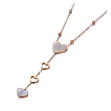 Romantic Stainless Steel White Shell Love Heart Choker Necklaces For Women Girls Trendy Charm Pendant Necklace N19195 2024 - buy cheap