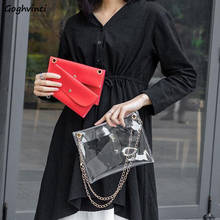 Summer Women Transparent Composite Bags 3 Pieces PU Korean Style Jelly-bag Messenger Chain-bag Girls Sweet Simple Bag All-match 2024 - buy cheap
