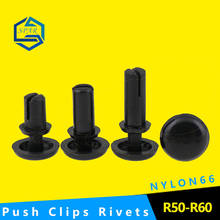 [R50 R60] Wholesale Black White Nylon  Bottom Dia Push Clips Rivets Fasteners Push-type plastic rivet R-shaped PC board 2024 - buy cheap