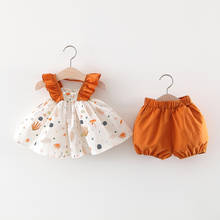 Conjunto para bebê recém nascido 2 peças, blusa manga curta + calcinha, verão, 0-24 meses, estampa floral 2024 - compre barato
