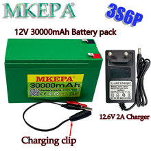 Paquete de batería de litio 18650 new12V30Ah 3S6P + cargador de 12,6 V 2A, BMS de alta corriente de 30Ah incorporado, utilizado para pulverizador, fuente de alimentación de 12V 2024 - compra barato