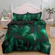 Juego de cama de hojas 3D, edredón doble, tamaño King Size 2024 - compra barato
