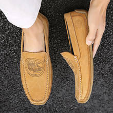 Moda estilo china homens mocassins tamanho grande 38-48 sapatos de condução de alta qualidade couro genuíno sapatos casuais masculinos respirável sapatos de barco 2024 - compre barato