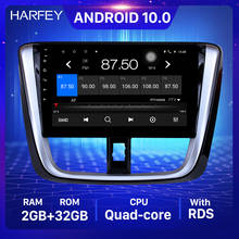 Harfey GPS Navigation car Multimedia Player 10.1" 2din Android 10.0 Car Radio for 2014 2015 2016 2017 TOYOTA VIOS Yaris 2024 - buy cheap