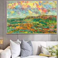 Faca texturizada espessa, pintada a mão, de paisagem, pintura a óleo abstrata em tela, arte de parede para sala, decoração de casa, sem moldura 2024 - compre barato