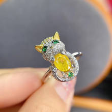 Lovely Cat 100% Natural and real Yellow sapphire ring  925 sterling silver Fine handworked Ring 2024 - buy cheap